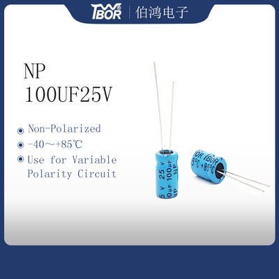 Auto-Ampere-Kondensator-Bi polarisierter Aluminiumelektrolytkondensator NP 100UF25V