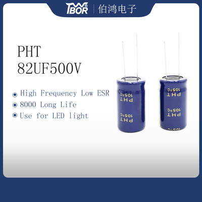 8000 des LED-Licht-Stunden Kondensator-82UF500V Al Electrolytic Capacitor